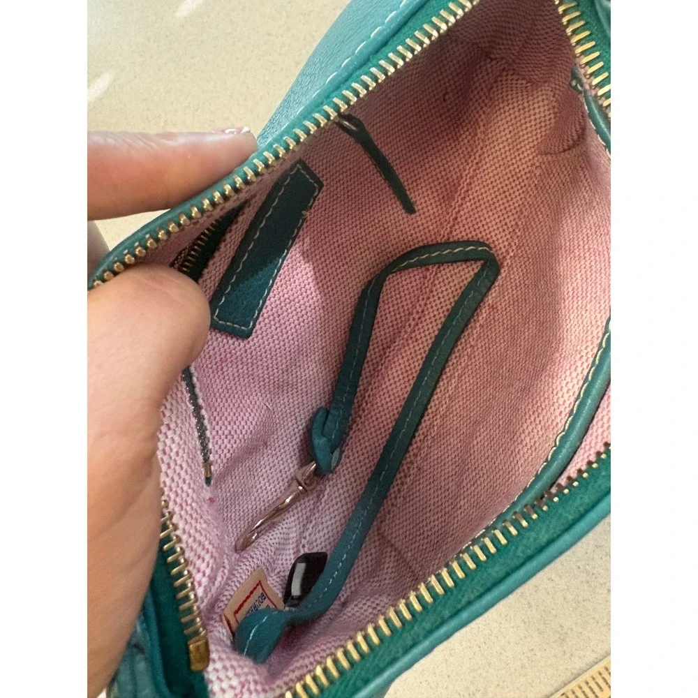 Dooney & Bourke‎ Small Barrel Shoulder Bag – Teal Pebbled Leather Y2K Mini Bag